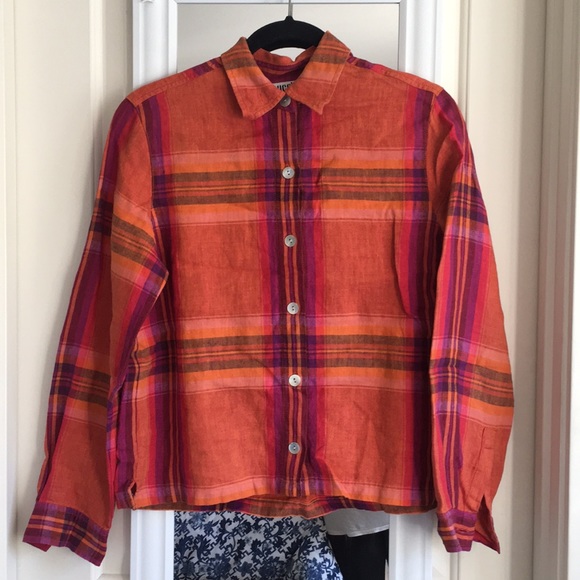 Chico's Tops - 3/$25 Chico’s Fall Plaid Linen Button Down Top